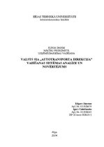 Referāts 'Valsts SIA "Autotransporta direkcija" vadīšanas sistēmas analīze un novērtējums', 1.