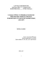 Referāts '9.maija svētku un piemiņas pasākumu diskursi ziņu portāla Delfi.lv publikācijās ', 1.