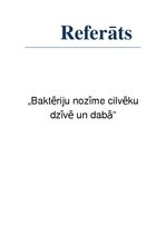 Referāts 'Baktēriju nozīme cilvēku dzīvē un dabā', 1.