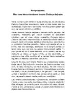 Eseja 'Man tuvu tēmu risinājums Imanta Ziedoņa daiļradē', 1.