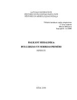 Referāts 'Balkānu heraldika: Bulgārijas un Serbijas piemēri', 1.
