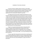 Eseja 'My Attitude to TV and Radio Commercials', 1.