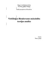 Referāts 'Virdžīnijas Hendersones māszinību teorijas analīze', 1.