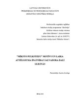 Referāts '"Mīksto pulksteņu" motīvs un laika attēlojuma īpatnības Salvadora Dalī gleznās', 1.