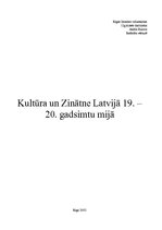 Referāts 'Kultūra un zinātne Latvijā 19.-20.gadsimta mijā', 1.
