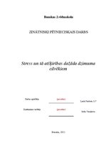 Referāts 'Stress un tā atšķirības dažāda dzimuma cilvēkiem', 1.