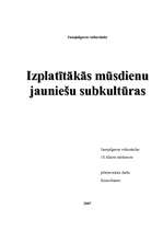 Referāts 'Izplatītākās mūsdienu jauniešu subkultūras', 1.