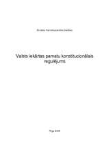 Referāts 'Valsts iekārtas pamatu konstitucionālais regulējums', 1.