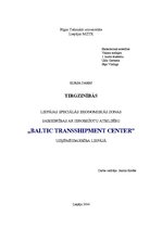 Referāts '"Baltic Transshipment Center" uzņēmējdarbība Liepājā', 1.