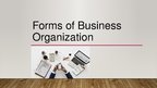 Prezentācija 'Forms of Business Organization', 1.