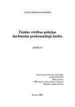 Referāts 'Ētiskās vērtības ierēdņa darbā', 1.