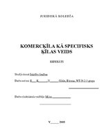Referāts 'Komercķīla kā specifisks ķīlas veids', 1.