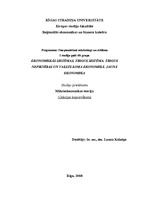 Konspekts 'Ekonomiskās sistēmas. Tirgus sistēma. Tirgus nepilnības un valsts loma ekonomikā', 1.