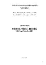 Konspekts 'Psihodinamiskā teorija sociālajā darbā', 1.