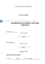 Referāts 'Akadēmiskā slimības vēsture terapijā', 1.
