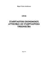 Referāts 'Starptautiski ekonomiskās attiecības un starptautiskā tirdzniecība', 1.
