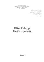 Referāts 'Klāva Elsberga literārais portrets', 1.