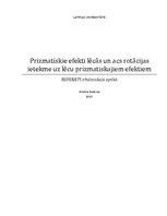 Konspekts 'Prizmatiskie efekti lēcās un acs rotācijas ietekme uz lēcu prizmatiskajiem efekt', 1.