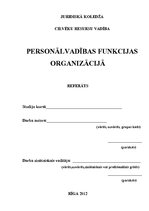 Referāts 'Personālvadības funkcijas organizācijā', 1.