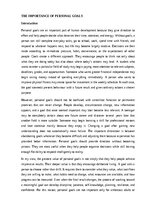 Eseja 'The importance of personal goals', 1.