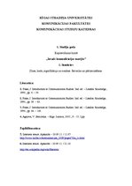 Konspekts 'Ievads komunikāciju teorijās, pirmais seminārs', 1.