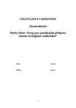 Eseja 'Eseja par jaunākajām pētījuma tēmām stratēģiskā vadībzinībā', 1.