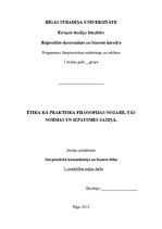 Konspekts 'Ētika kā praktiska filosofijas nozare, tās normas un izpausmes saziņā', 1.