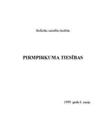 Referāts 'Pirmpirkuma tiesības', 1.