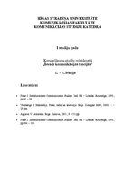 Konspekts 'Ievads komunikācijas teorijā', 1.