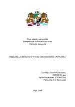 Konspekts 'Dzelceļa uzņēmuma darba organizācija un vadība', 1.