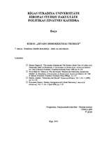 Konspekts 'Mūsdienu liberālā demokrātija: ideāli un izaicinājumi', 1.