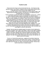 Eseja 'Tourism in Latvia', 1.