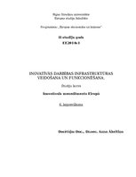Konspekts 'Inovatīvās darbības infrastruktūras veidošana un funkcionēšana', 1.