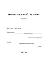 Referāts 'Darbinieka atpūtas laiks', 1.