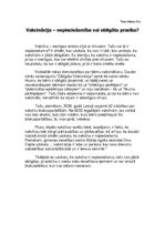 Eseja 'Vakcinācija - nepieciešamība vai obligāta prasība', 1.
