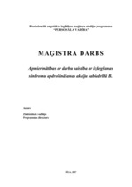 Diplomdarbs 'Apmierinātības ar darbu saistība ar izdegšanas sindromu apdrošināšanas akciju sa', 1.
