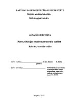 Referāts 'Komunikācijas nozīme personāla vadībā', 1.