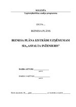 Biznesa plāns 'Biznesa plāns SIA "Asfalta inženieris"', 1.