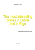 Referāts 'The Most Interesting Places in Latvia and in Riga', 1.