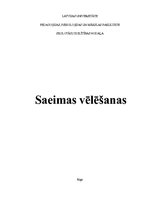 Referāts 'Saeimas vēlēšanas', 1.