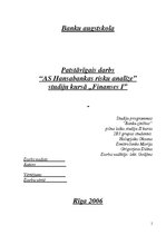 Referāts 'AS "Hansabanka" risku analīze', 1.