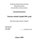 Referāts 'Tūrisma attīstība Siguldā 2005.gadā', 1.