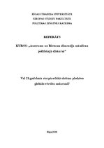 Referāts 'Vai 21.gadsimta starptautiskā sistēma piedzīvo globālo vērtību sadursmi?', 1.