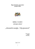 Referāts 'Alternatīvā enerģija - vēja ģeneratori', 1.
