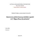 Referāts 'Inkotermu pielietošanas praktiskie aspekti A/S "Rīgas Piena kombināts"', 1.