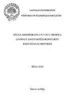 Referāts 'Rīgas arhibīskapa un vācu ordeņa Livonijā savstarpējo konfliktu risināšanas meto', 1.