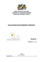 Prakses atskaite 'Kvalifikācijas prakses atskaite', 1.