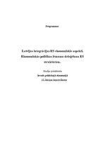 Konspekts 'Latvijas integrācijas Eiropas Savienībā ekonomiskie aspekti. Ekonomiskās politik', 1.