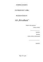 Prakses atskaite 'Prakse AS "PrivatBank"', 1.