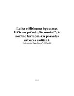 Referāts 'Laika cikliskuma izpausmes E.Virzas poēmā "Straumēni", to nozīme harmoniskas pas', 1.